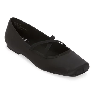 Worthington Lilac Womens Square Closed Toe Ballet Flats