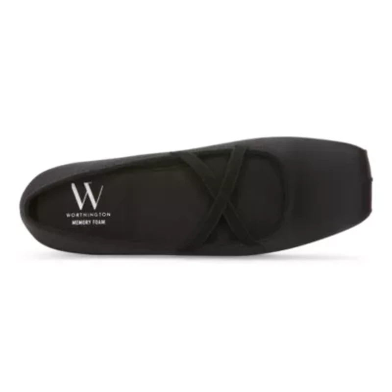 Worthington Lilac Womens Square Closed Toe Ballet Flats