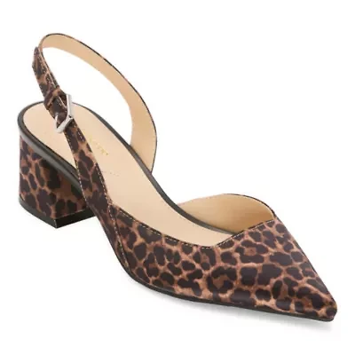 Liz Claiborne Womens Eton Round Closed Toe Block Heel Pumps