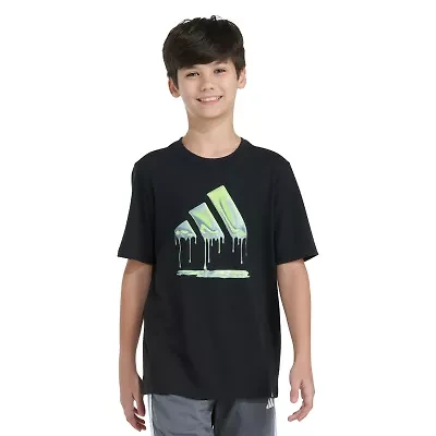adidas Big Kid Boys Crew Neck Short Sleeve Regular Fit Graphic T-Shirt