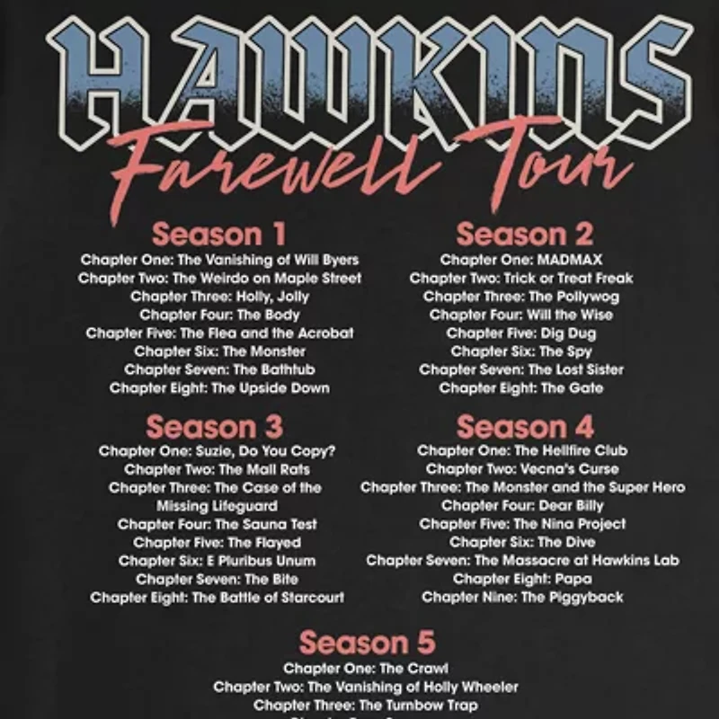 Novelty Mens Crew Neck Short Sleeve Regular Fit Stranger Things Graphic T-Shirt