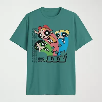 Novelty Mens Crew Neck Short Sleeve Regular Fit Powerpuff Girls Graphic T-Shirt