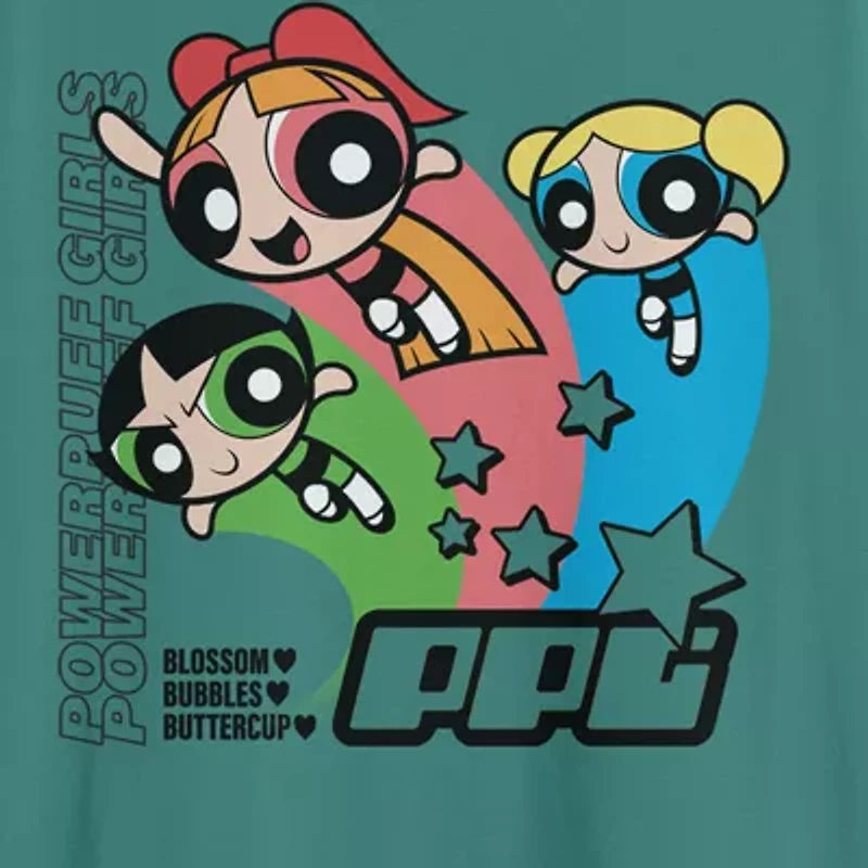 Novelty Mens Crew Neck Short Sleeve Regular Fit Powerpuff Girls Graphic T-Shirt