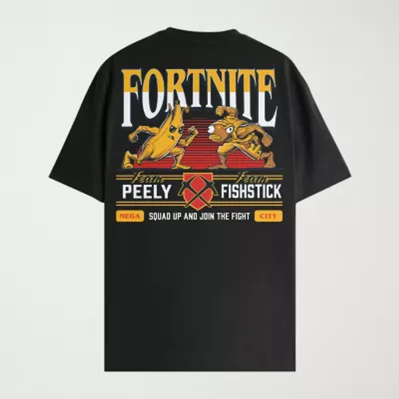 Novelty Mens Crew Neck Short Sleeve Regular Fit Fortnite Graphic T-Shirt