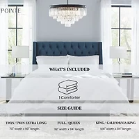 Pointehaven Cotton Percale Oversized Down Alternative Midweight Hypoallergenic Comforter