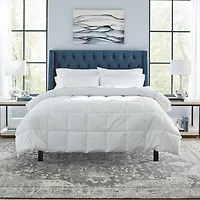 Pointehaven Cotton Percale Oversized Down Alternative Midweight Hypoallergenic Comforter