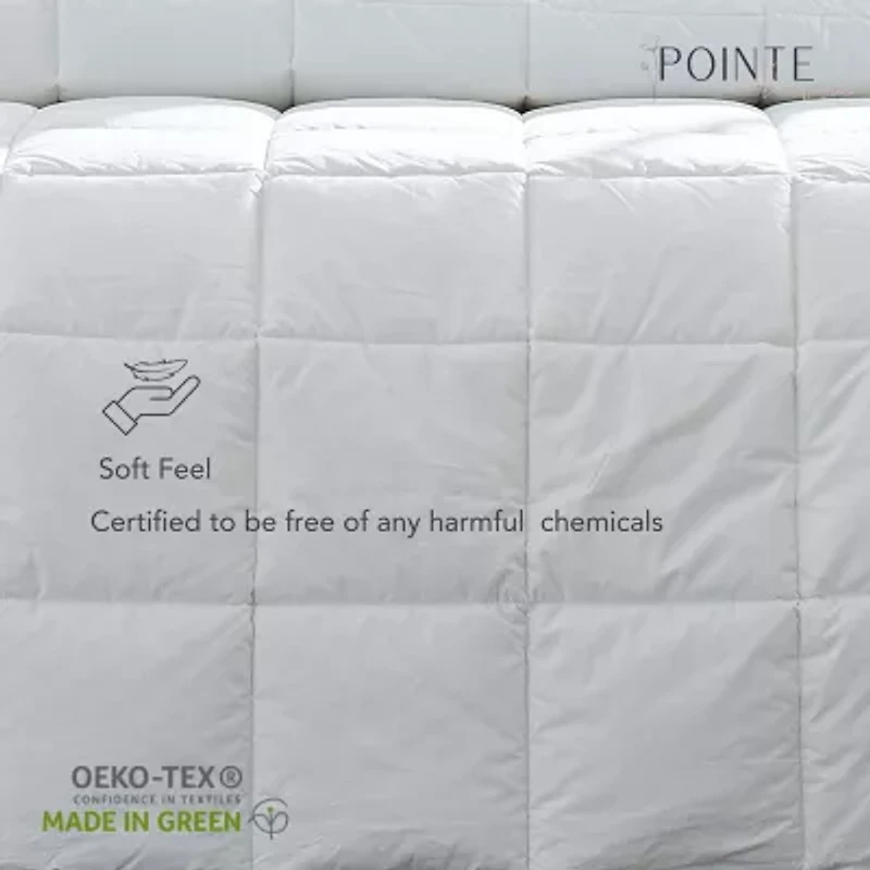 Pointehaven Cotton Percale Oversized Down Alternative Midweight Hypoallergenic Comforter