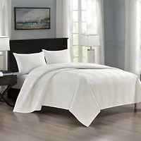 Pointehaven Velvet Chevron Design Oversized Quilt Set