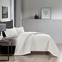 Pointehaven Velvet Chevron Design Oversized Quilt Set