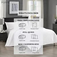 Pointehaven Velvet Chevron Design Oversized Quilt Set