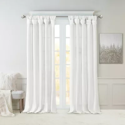 Madison Park Natalie Twist Tab Tab Top Light-Filtering Set of 2 Curtain Panel