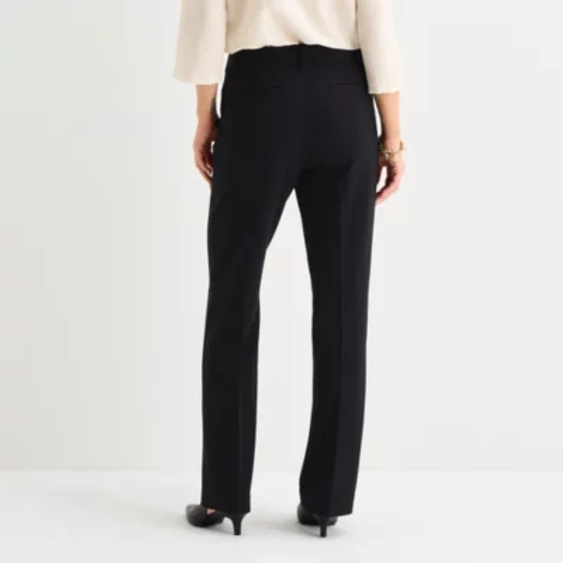 Liz Claiborne Emma Ponte Womens Straight Mid Rise Pull-On Pant