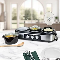 Nostalgia Triple 1 1/2 Qt Slow Cooker