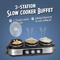 Nostalgia Triple 1 1/2 Qt Slow Cooker