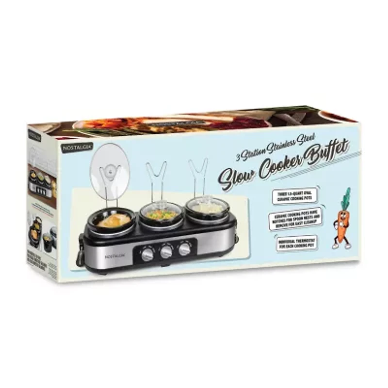 Nostalgia Triple 1 1/2 Qt Slow Cooker