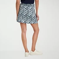 Stella Parker Womens 17" Mid Rise Stretch Fabric Knit Skort
