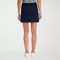 Stella Parker Womens 17" Mid Rise Stretch Fabric Knit Skort