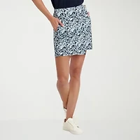 Stella Parker Womens 17" Mid Rise Stretch Fabric Knit Skort