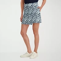 Stella Parker Womens 17" Mid Rise Stretch Fabric Knit Skort