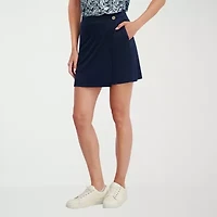 Stella Parker Womens 17" Mid Rise Stretch Fabric Knit Skort