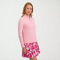 Stella Parker Womens Mock Neck Long Sleeve Quarter-Zip Pullover