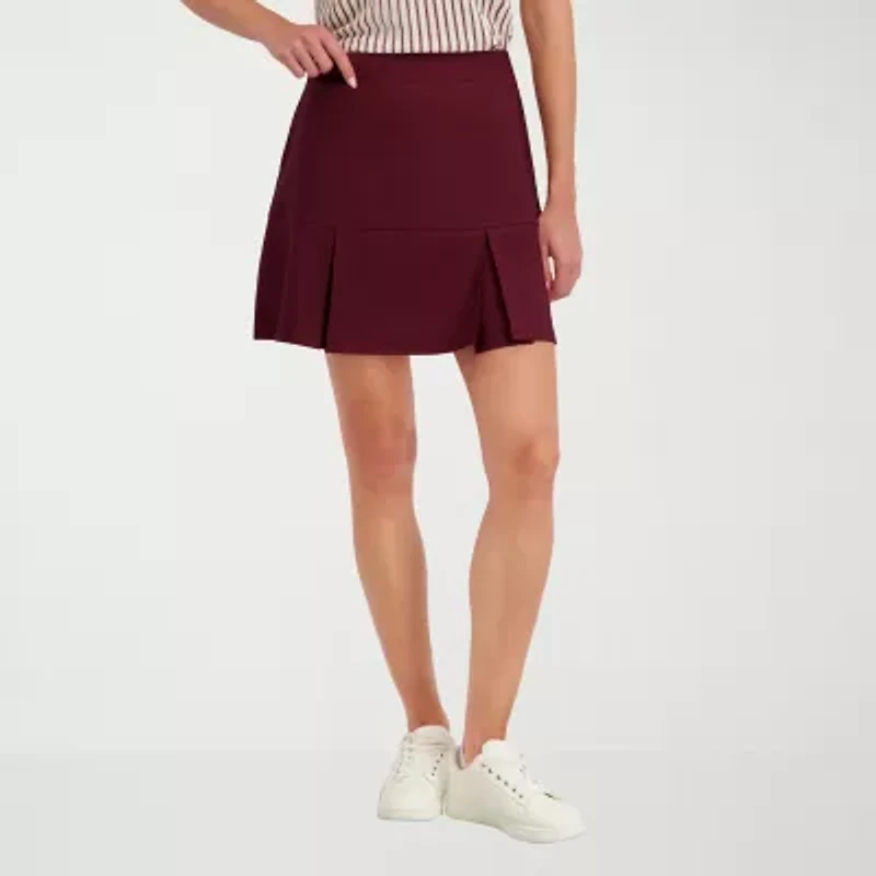 Stella Parker Womens 16 1/2" Mid Rise Stretch Fabric Knit Skort