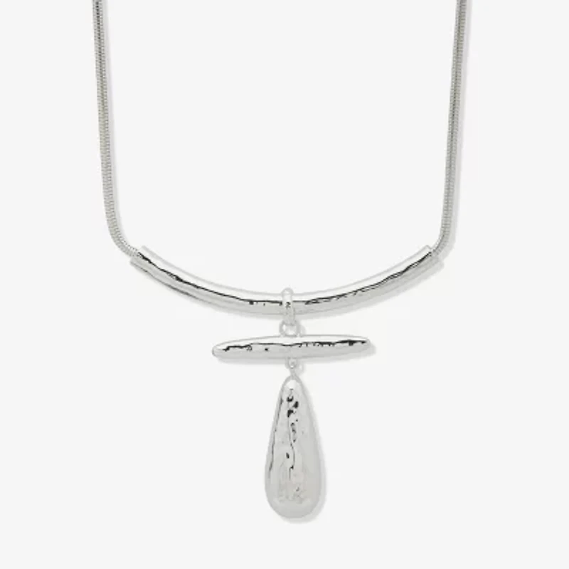 Worthington Silver Tone Womens 17 Inch Collar Necklace