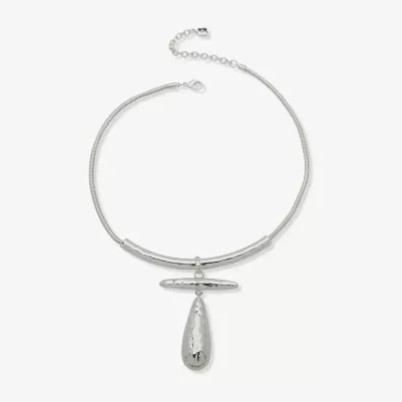 Worthington Silver Tone Womens 17 Inch Collar Necklace