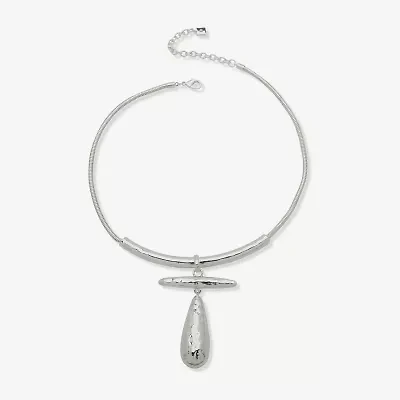 Worthington Silver Tone Womens 17 Inch Collar Necklace