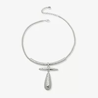 Worthington Silver Tone Womens 17 Inch Collar Necklace