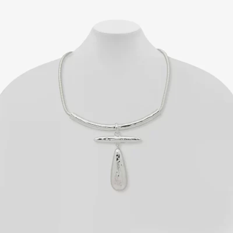 Worthington Silver Tone Womens 17 Inch Collar Necklace