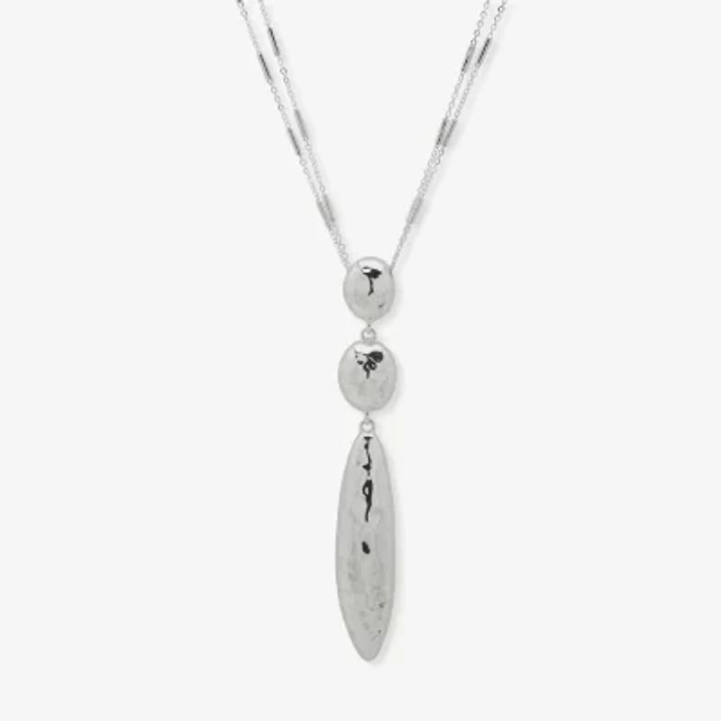 Worthington Silver Tone Womens 34 Inch Pendant Necklace