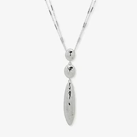 Worthington Silver Tone Womens 34 Inch Pendant Necklace