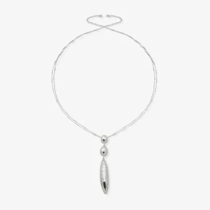 Worthington Silver Tone Womens 34 Inch Pendant Necklace