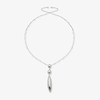 Worthington Silver Tone Womens 34 Inch Pendant Necklace