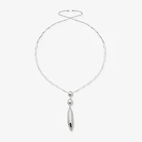 Worthington Silver Tone Womens 34 Inch Pendant Necklace