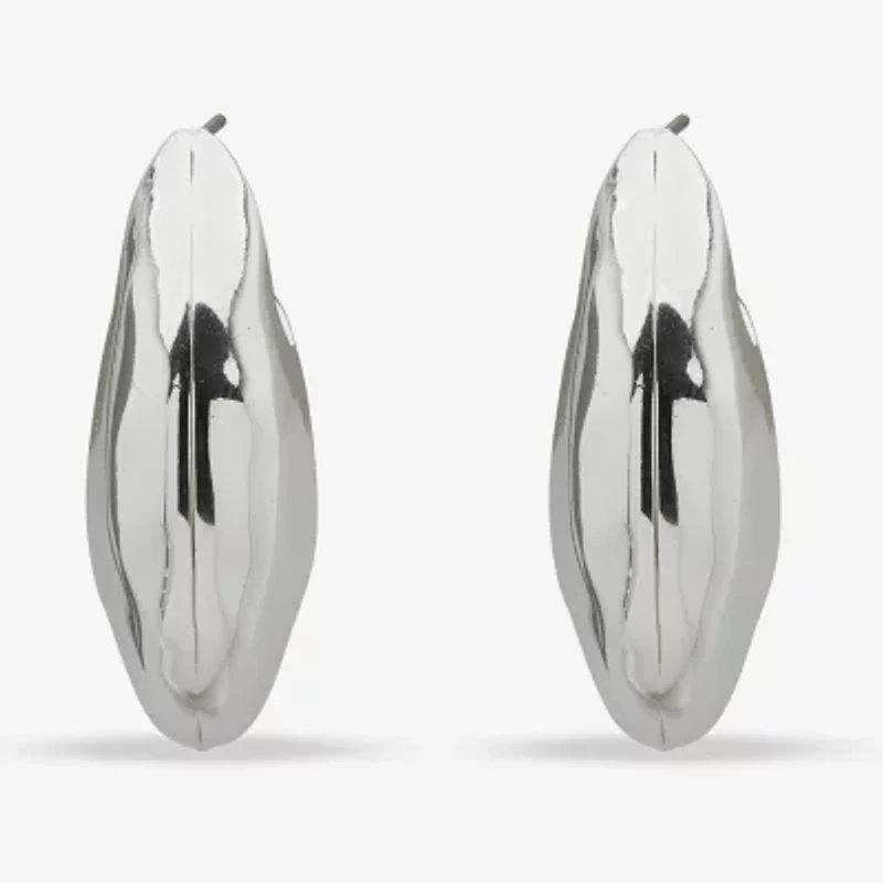 Worthington Silver Tone Womens 35.3mm Hoop Earrings