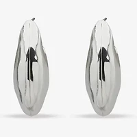 Worthington Silver Tone Womens 35.3mm Hoop Earrings