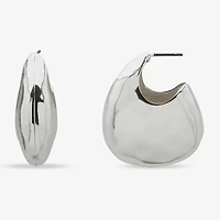 Worthington Silver Tone Womens 35.3mm Hoop Earrings