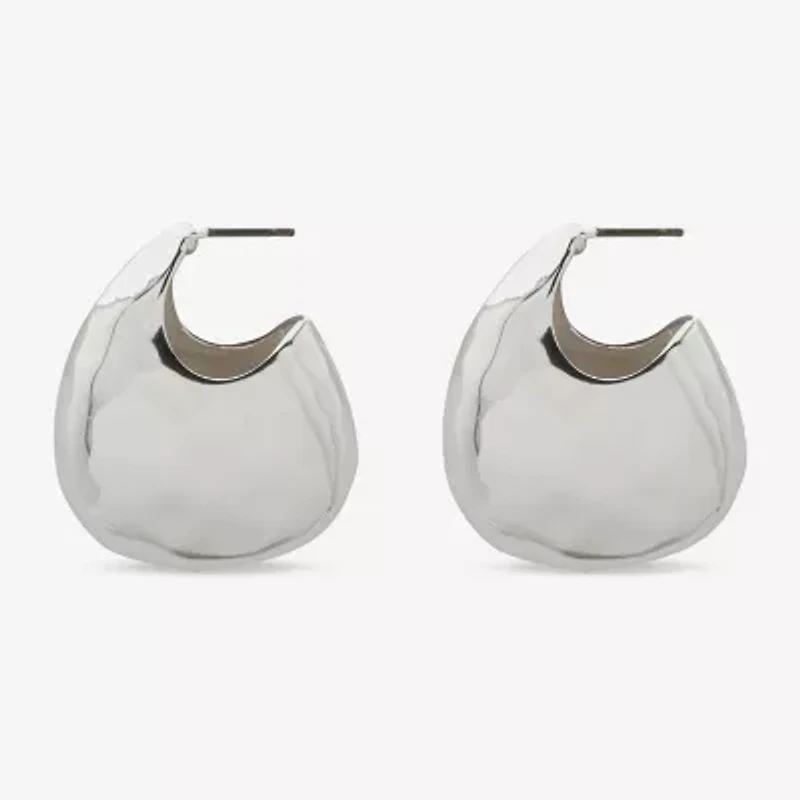 Worthington Silver Tone Womens 35.3mm Hoop Earrings