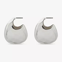 Worthington Silver Tone Womens 35.3mm Hoop Earrings