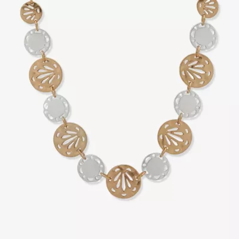 a.n.a Two Tone Womens 16 Inch Collar Necklace