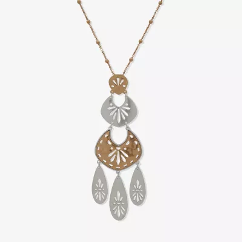 a.n.a Two Tone Womens 30 Inch Pendant Necklace