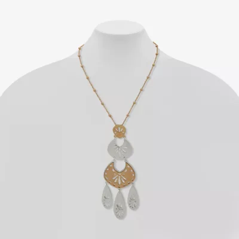 a.n.a Two Tone Womens 30 Inch Pendant Necklace