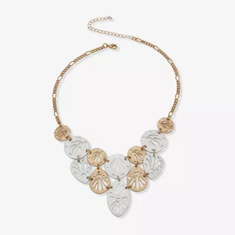 a.n.a Two Tone Womens 16 Inch Statement Necklace
