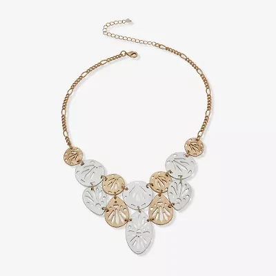 a.n.a Two Tone Womens 16 Inch Statement Necklace