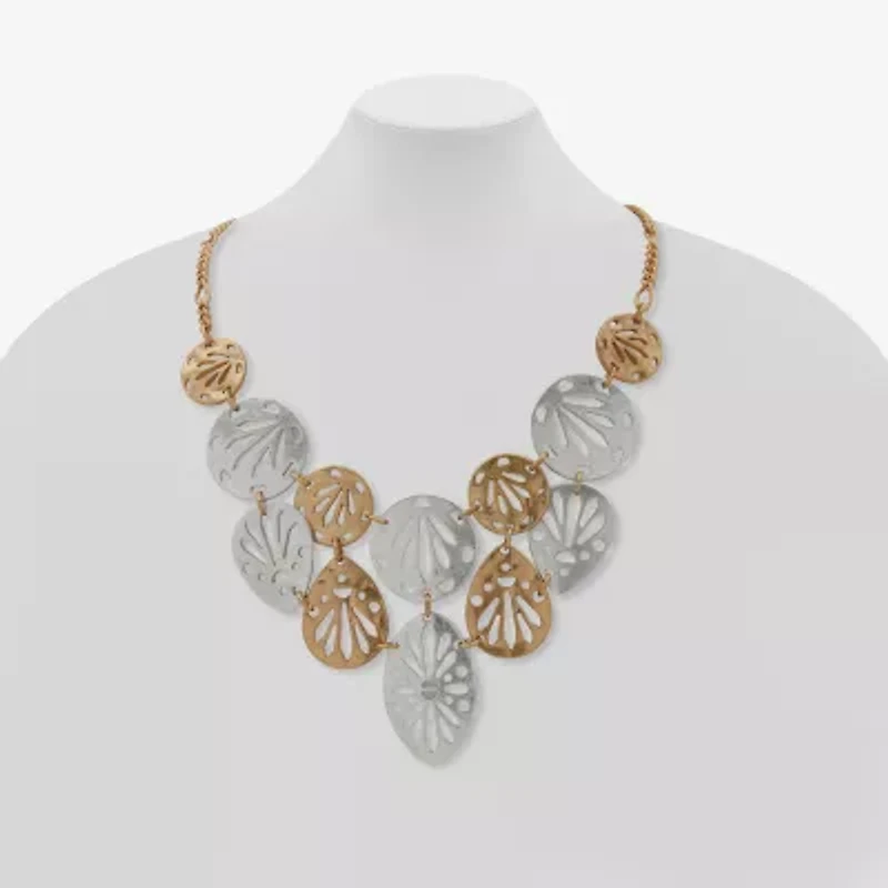 a.n.a Two Tone Womens 16 Inch Statement Necklace