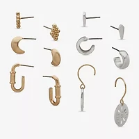 a.n.a Two Tone Womens 6 Pair Earring Set