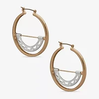 a.n.a Two Tone Womens 42.4mm Hoop Earrings