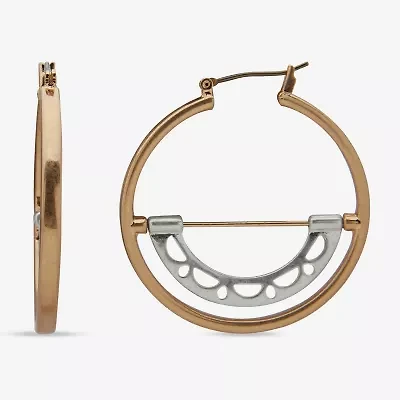 a.n.a Two Tone Womens 42.4mm Hoop Earrings